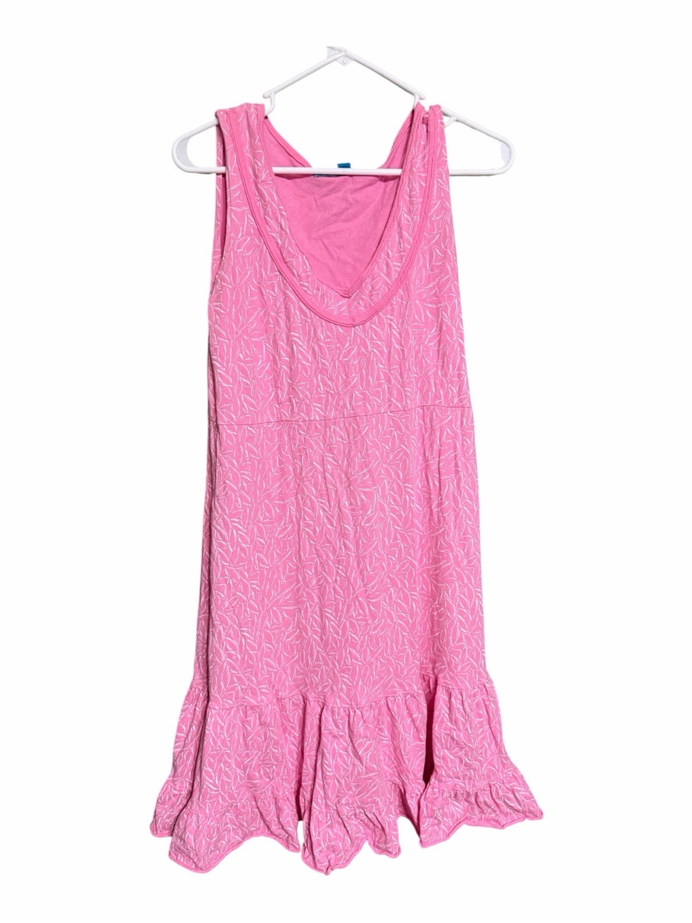 fresh produce Pink Sleeveless Ruffled Hem Dress
